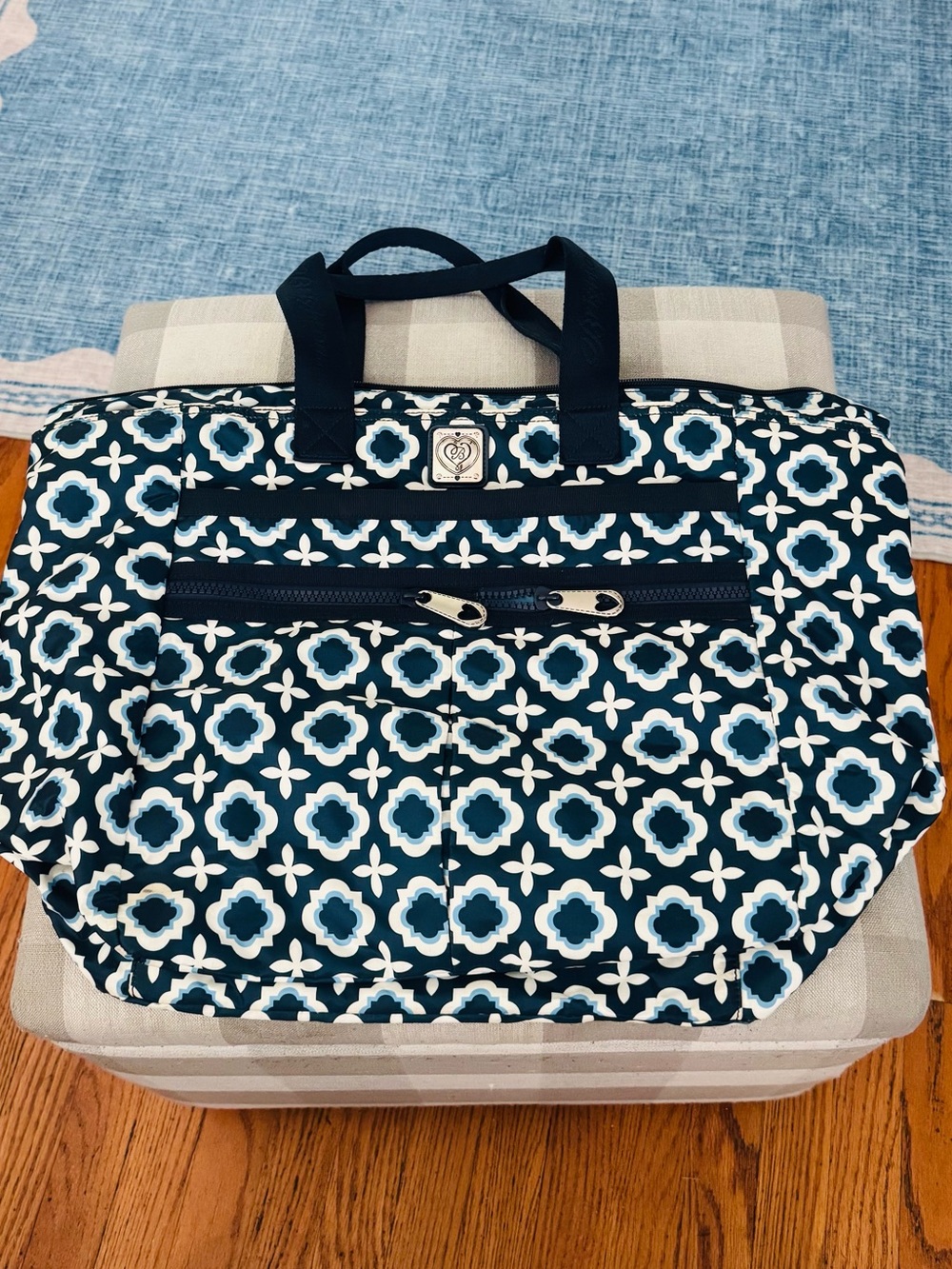 Brighton Navy & White Octavia Geometric Tote